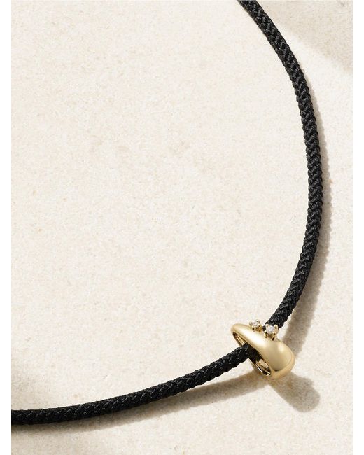 Mizuki Natural 14-Karat, Cord And Diamond Necklace