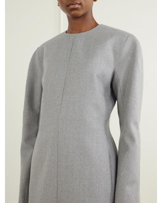 Bottega Veneta Gray Wool Knee-Length Dress