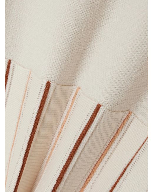 Escvdo Natural Manglar Asymmetrisches Maxikleid Aus Gestreifter Biobaumwolle