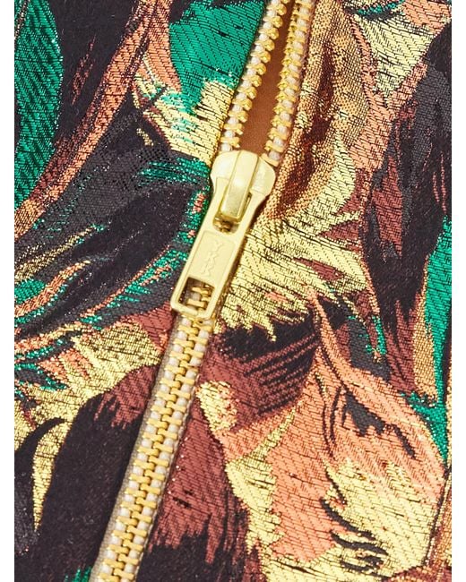 Mary Katrantzou Gray Metallic Jacquard Blouse