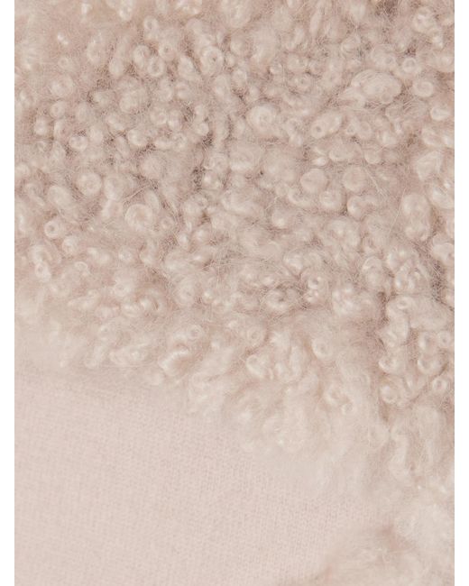 Yves Salomon Natural Shearling And Wool Scarf