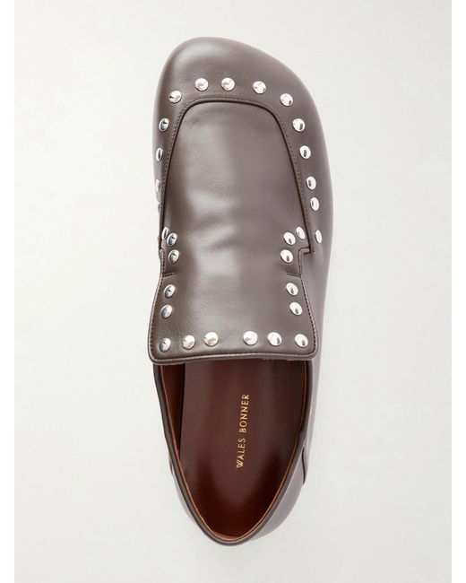 Wales Bonner Brown Dakar Studded Leather Loafers