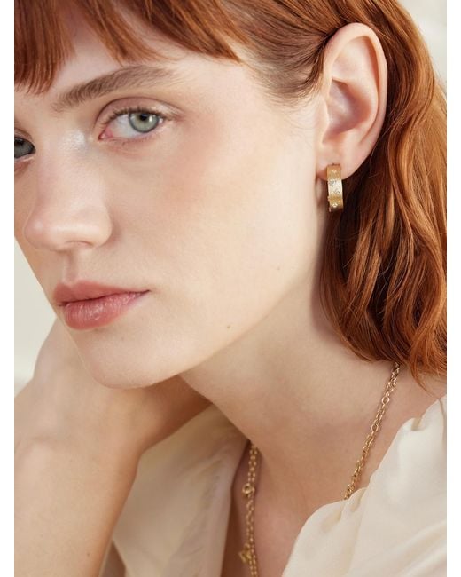 Sydney Evan Natural Fluted 14-Karat Diamond Medium Hoop Earrings