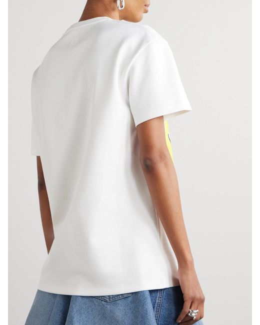 Loewe White Printed Cotton-Blend Jersey T-Shirt