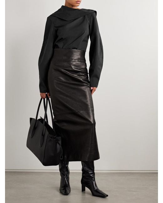 Blouse En Popeline De Coton À Drapé The Quinn Brandon Maxwell en coloris Black