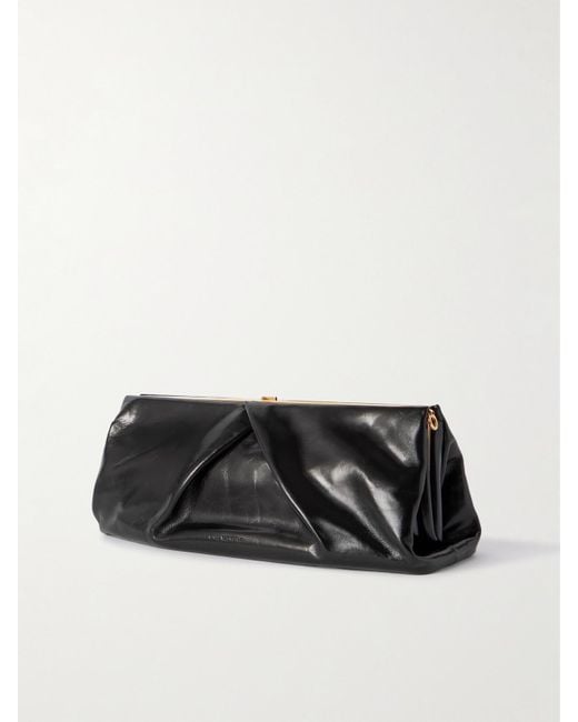 Dries Van Noten Black Clutch Aus Strukturiertem Leder