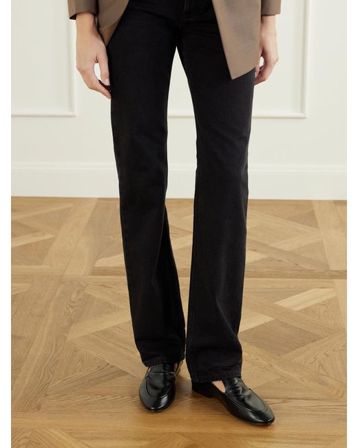 Saint Laurent Black Alain Cassandre-Embellished Leather Loafer