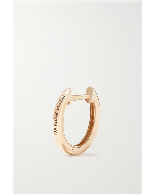 Anita Ko Natural Huggies 18-karat Rose Gold Hoop Earrings