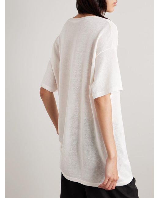 T-Shirt Oversize En Mailles Jiselle The Row en coloris White