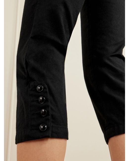 Isabel Marant Black Berna Cotton-Twill Capri Pants