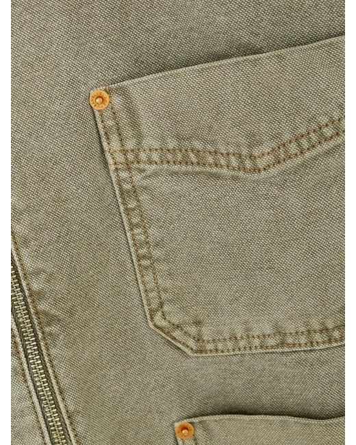 SLVRLAKE Denim Green Casey Corduroy-Trimmed Cotton-Canvas Jacket