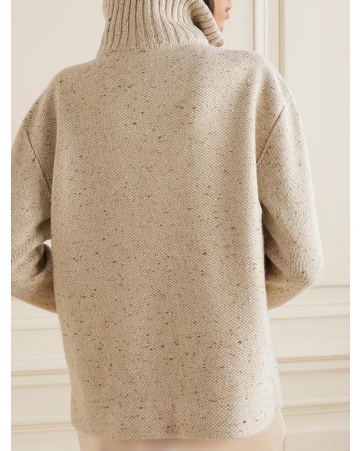 Loro Piana Natural Cable-Knit Baby Cashmere Half-Zip Sweater