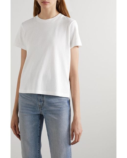Khaite White Emmylou Cotton-Jersey T-Shirt