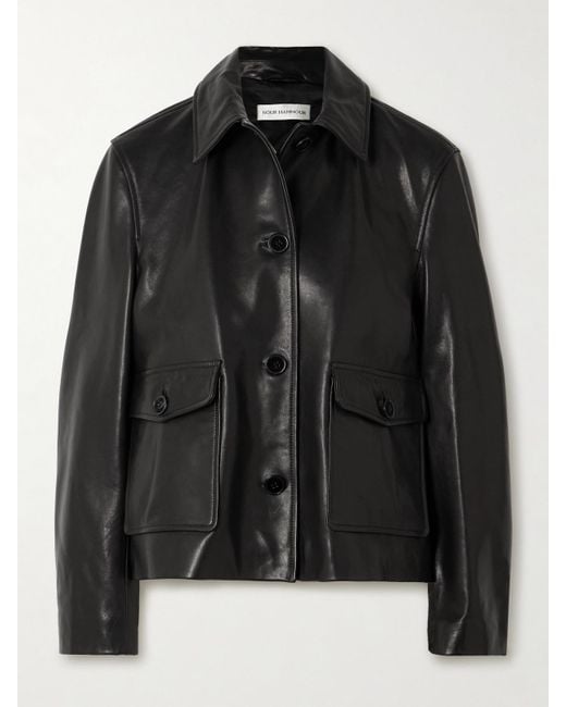 Nour Hammour Black Louise Leather Jacket