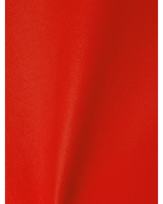 Tolu Coker Red Pleated Coated-Cotton Mini Wrap Skirt