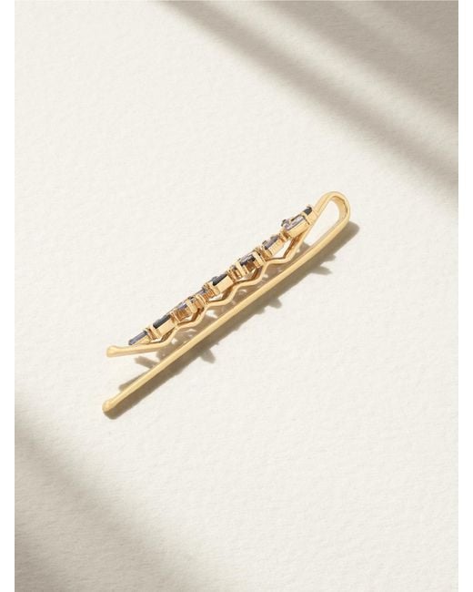 Suzanne Kalan Metallic 18-Karat, Sapphire And Diamond Hair Slide