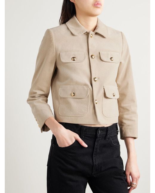 Nili Lotan Natural Chamonix Verkürzte Jacke Aus Cord Aus Einer Baumwollmischung