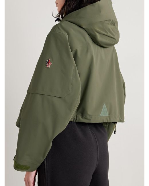 Moncler Green Kibira Appliquéd Shell Hooded Jacket