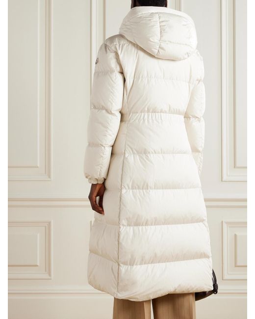 Moncler Natural Chamer Daunenmantel Aus Gestepptem Shell Mit Kapuze