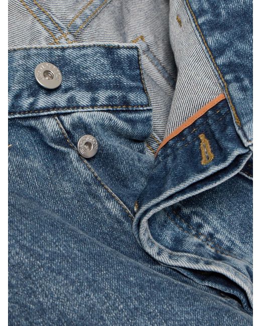 J.W. Anderson Blue Twisted Asymmetric Embroidered High-Rise Jeans
