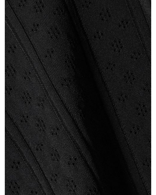J.W. Anderson Black Bow-Detailed Recycled Pointelle-Knit T-Shirt