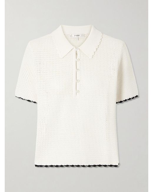 FRAME White Daybreak Mesh Polo Shirt