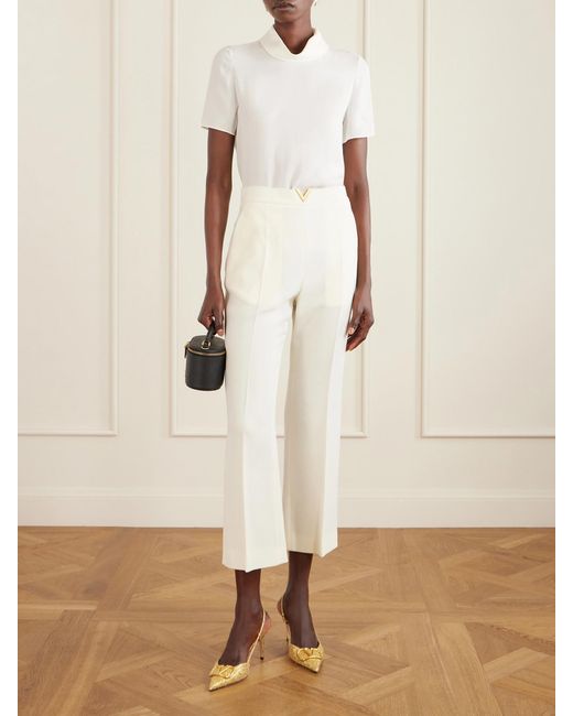 Valentino Garavani White Silk-Georgette Blouse