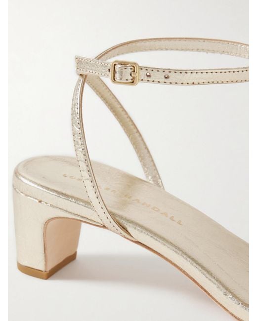 Loeffler Randall White Alice Sandalen Aus Craquelé-Leder
