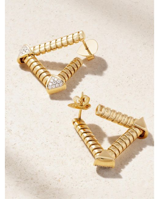 Marina B Natural Trisolina Traliccio 18-Karat Diamond Earrings