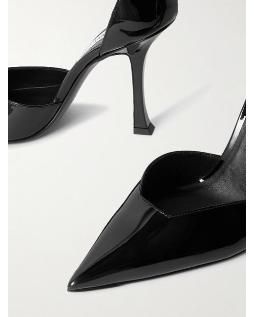 Jimmy Choo White Stevie 100 Pumps Aus Lackleder Mit Kristallen