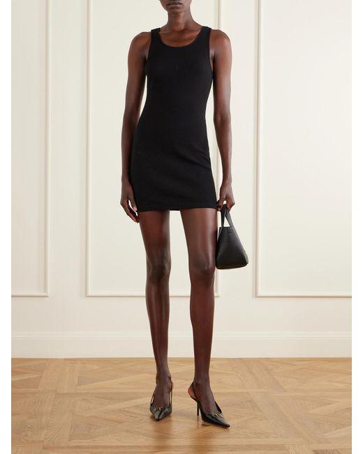 Saint Laurent Black Cotton Mini Dress