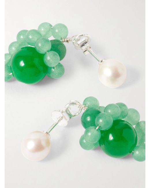 Completedworks Green Recycled, Pearl And Beaded Earrings