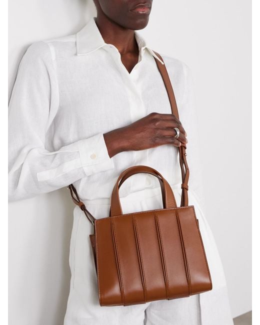 Max Mara Brown Whitney Bag 4 Kleine Tote Aus Leder Mit Falten