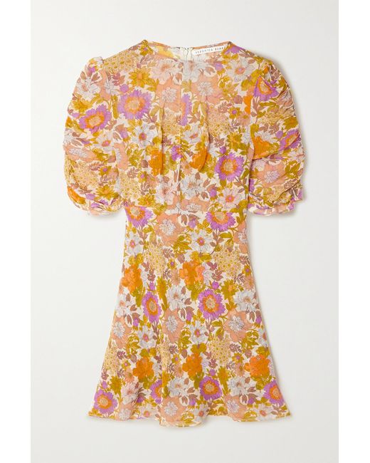 Veronica Beard Solona Floral-print Silk Mini Dress in Orange | Lyst UK