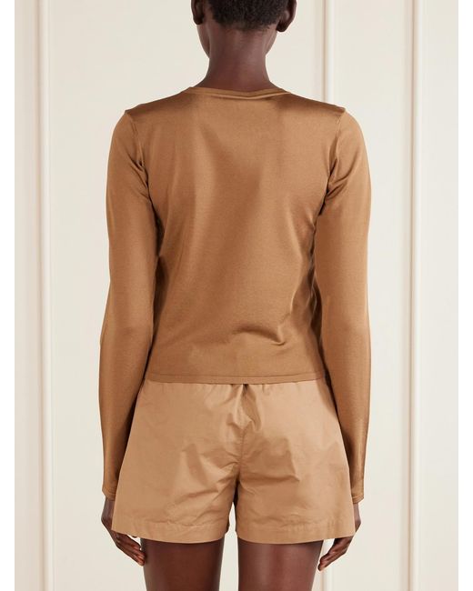 Saint Laurent Natural Logo-Embellished Woven T-Shirt