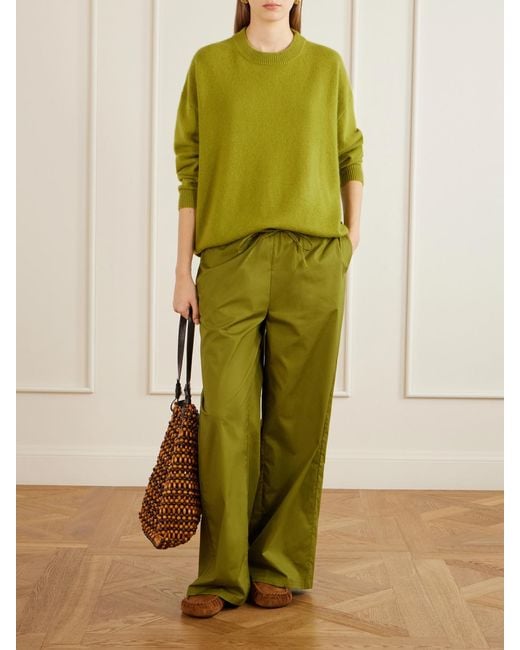 Staud Green Serrano Cashmere Sweater