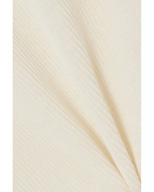 Bottega Veneta Natural Ribbed Cotton-Blend Tank