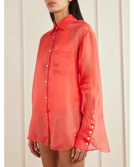 Kiki de Montparnasse Red Silk-Organza Shirt
