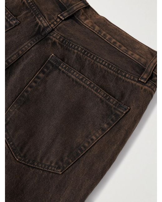 FRAME Brown The Collegiate Hoch Sitzende Jeans Mit Weitem Bein