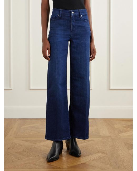 FRAME Blue Le Slim Palazzo High-Rise Wide-Leg Jeans