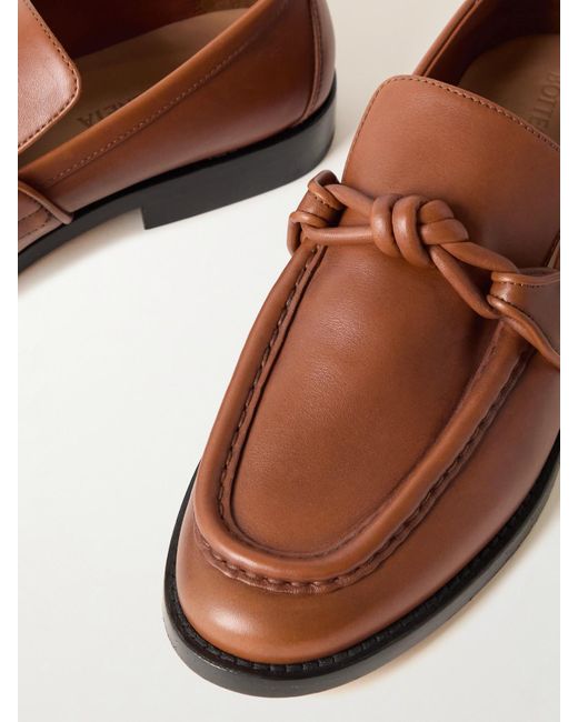 Bottega Veneta Brown Astaire Knotted Leather Loafers