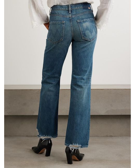 Mother Blue The Reifler Mid-Rise Straight-Leg Jeans