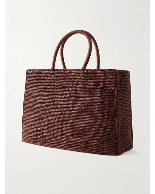 LIE STUDIO Red The Charlotte Raffia Tote Bag