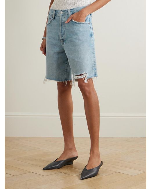 Agolde Blue Indra Jeansshorts