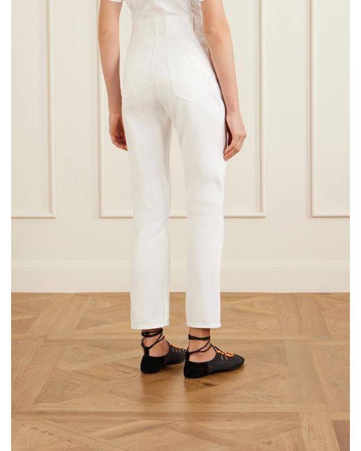 Alaïa White High-Rise Slim-Leg Jeans