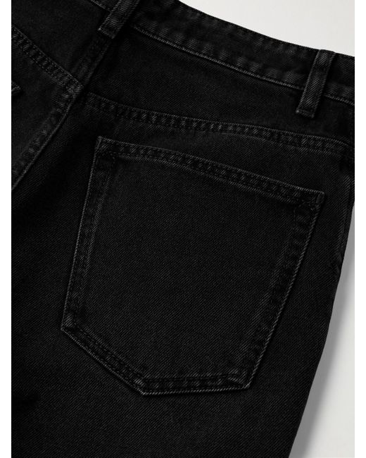 Rabanne Black Chainmail-Embellished High-Rise Straight-Leg Jeans