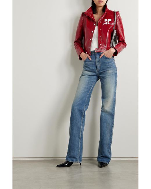 Veste En Coton Mélangé Enduit Reedition Courreges en coloris Red