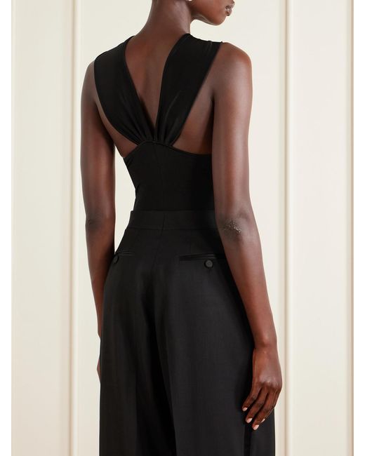 Ilkyaz Ozel Black Rio Stretch-Jersey Bodysuit