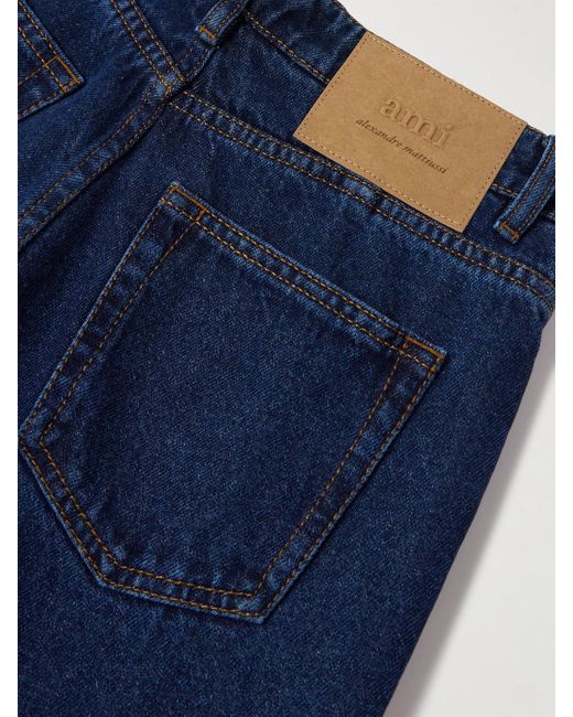 AMI Blue Hoch Sitzende Schlagjeans