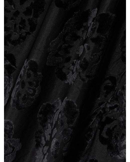 Sir Black Vittoria Stretch Devoré-Velvet Midi Wrap Skirt